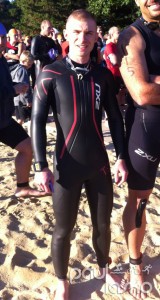 In my wetsuit before the race.